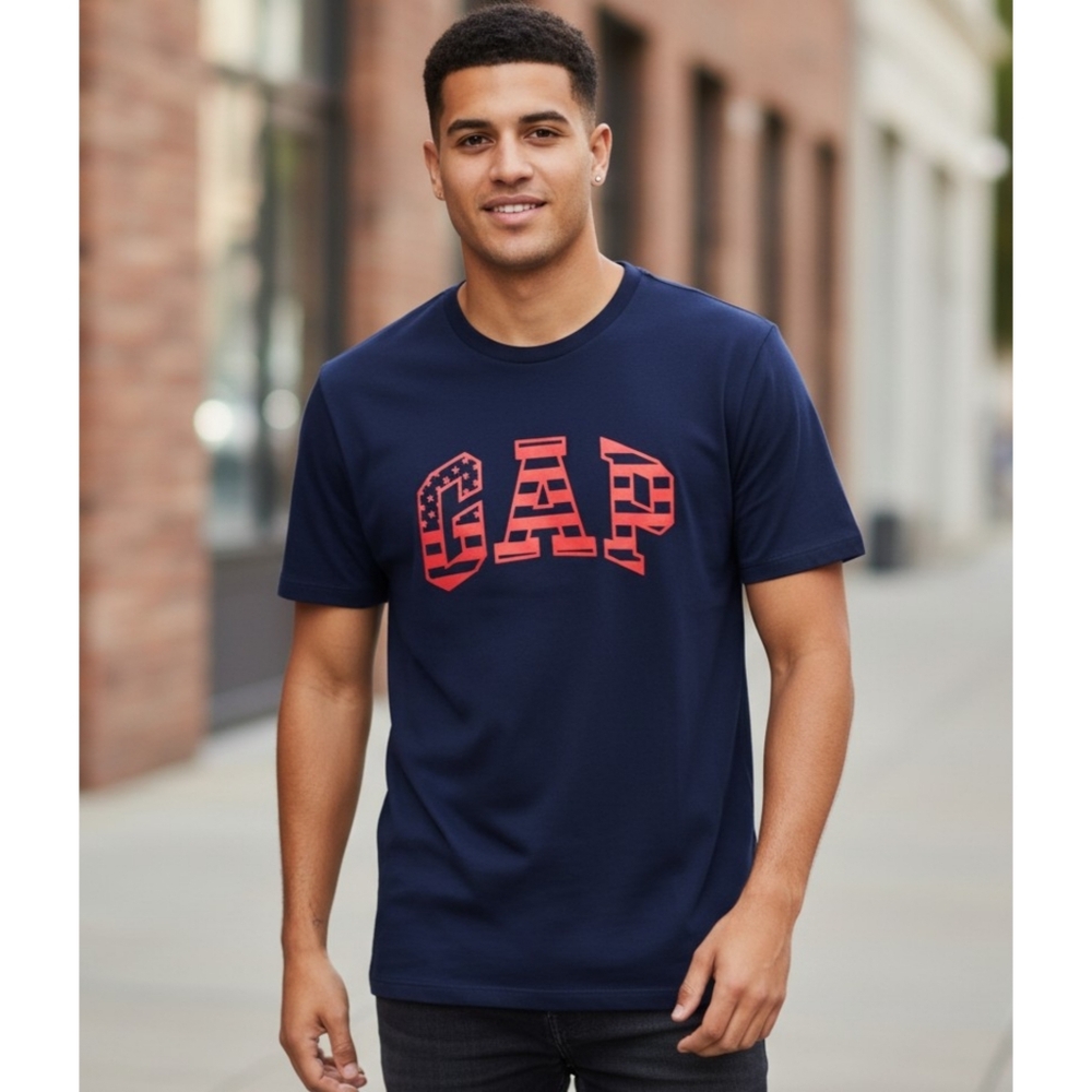 GAP Patriotic Short sleeve t-shirt Navy Size XXL